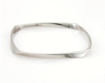 Tiffany & Co. Gehry Torque 18k White Gold Square Bangle Bracelet