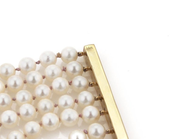 Vintage Multi-Strand 6.2mm Akoya Pearls 14k Yello… - image 4