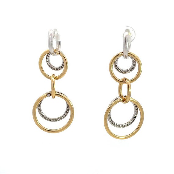 Diamond Changeable Earrings 18k Double Style Gold… - image 7