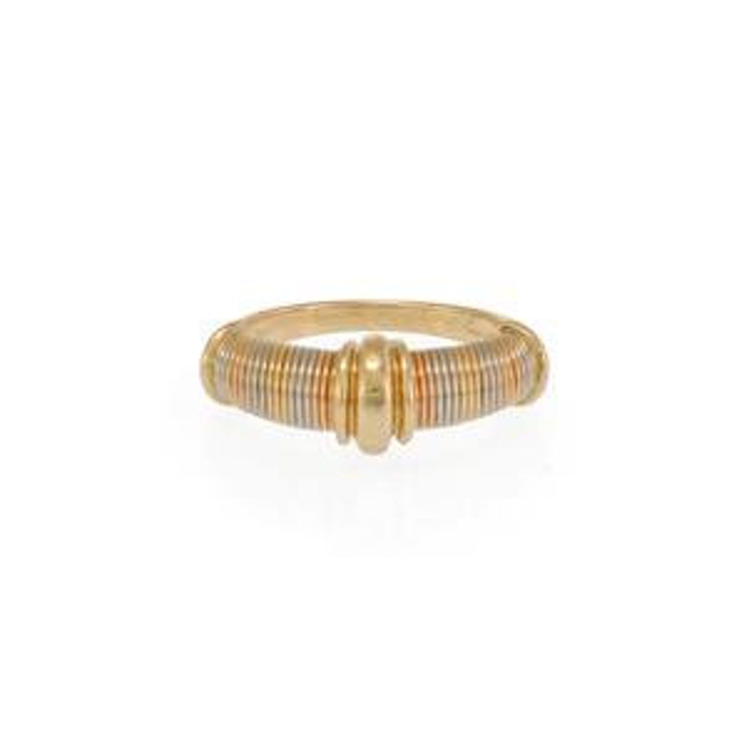Cartier 18k Tri-color Gold Fine Wire Wrap Fancy Band Ring Size 50- US 5 ... - Fine Wire Wrap Ring