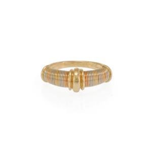 Cartier 18k Tri-Color Gold Fine Wire Wrap Fancy Band Ring Size 50- US 5.5