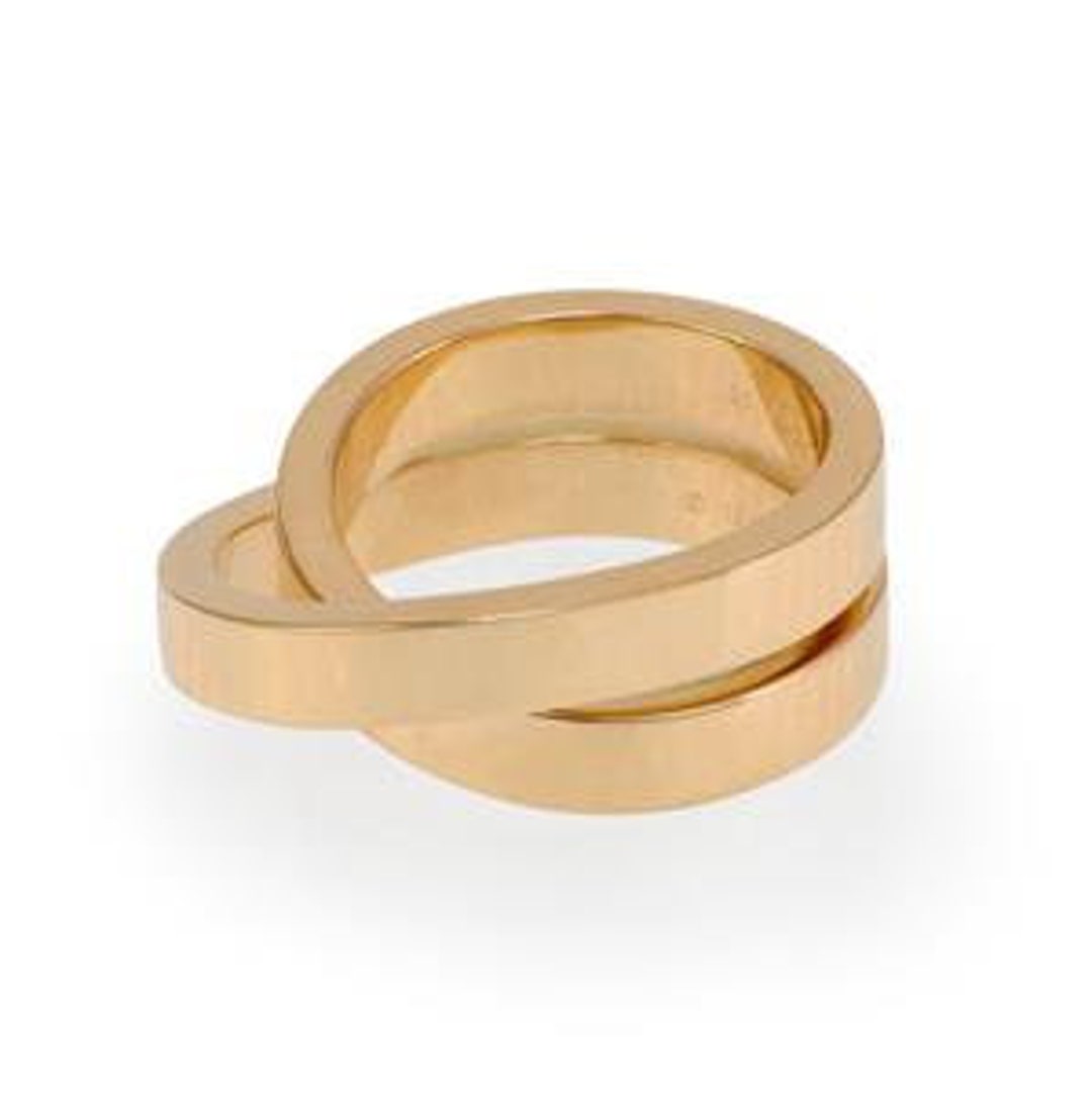 Cartier Nouvelle Vague 18k Yellow Gold Crossover Band Ring Size EU