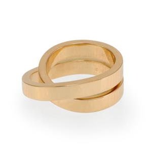 Cartier Nouvelle Vague 18k Yellow Gold Crossover Band Ring Size EU 51-US 5.5