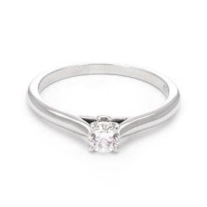 Cartier 0.18ct Diamond Platinum Solitaire Ring Size EU 49-US 5 GIA & Cert