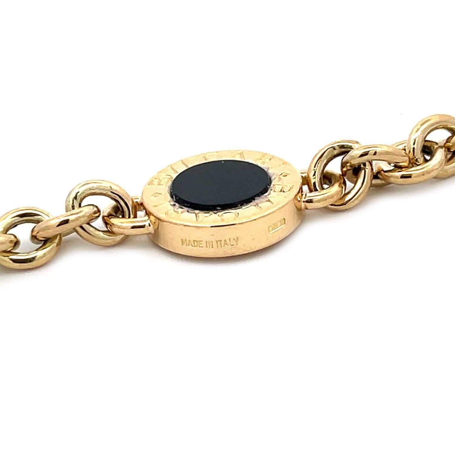 Bvlgari Onyx 18k Yellow Gold Triple Circle Motifs Oval Chain Necklace Etsy