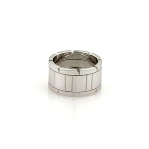 Cartier Tank Francaise 18k White Gold 11mm Band Ring Size EU 53- US 6.5 image 3