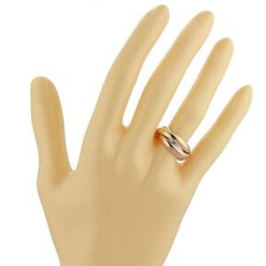 Cartier Trinity Paris 18k Tri-Color Gold 4mm Rolling Band Ring EU 47-US 4 image 2