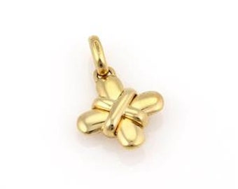Bulgari 18k Yellow Gold Center X Cross Pendant