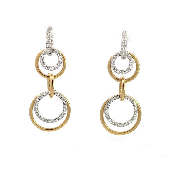 Diamond Changeable Earrings 18k Double Style Gold… - image 1