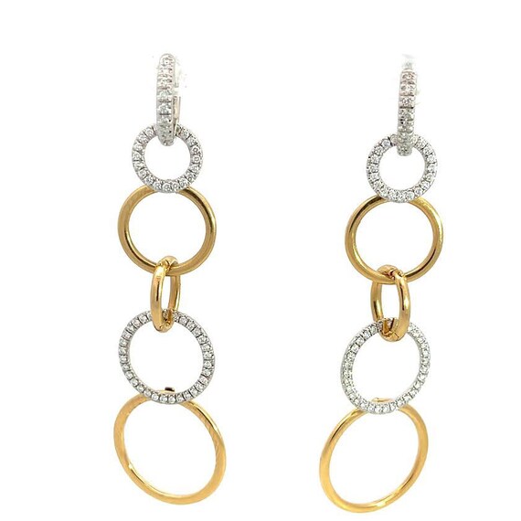 Diamond Changeable Earrings 18k Double Style Gold… - image 4