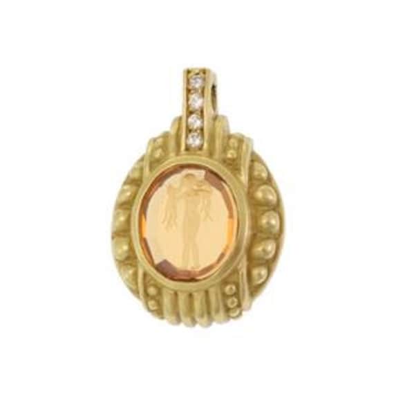 Rehausseur De Pendentif Judith Ripka - Citrine Citron & Zircone - Argent Sterling 925 Ovale