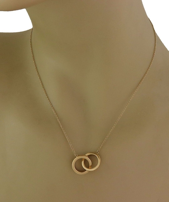 Tiffany & Co. 18k 1837 Collection Yellow Gold Double Ring Pendant