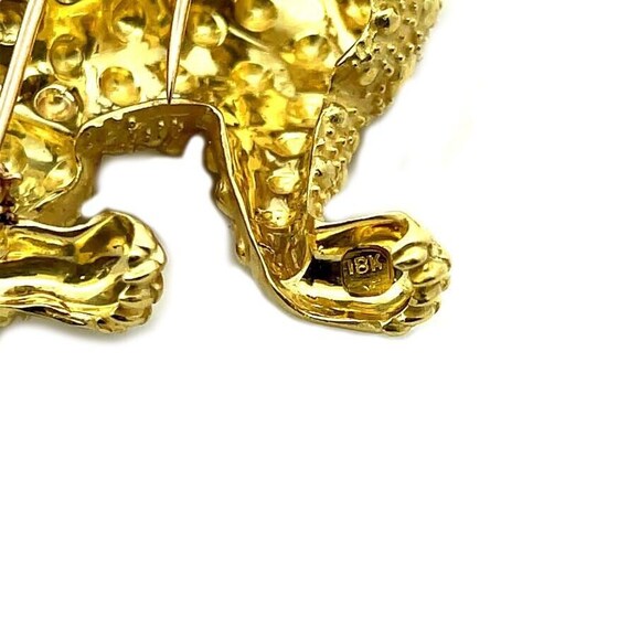 17k Chinese Lion Foo Dog Yellow Gold Red Stone Em… - image 7