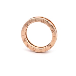 Bulgari B. Zero1 Ring Single Row 18k Rose Gold Band Size 56 w/Cert