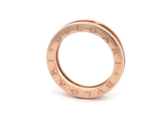 Bulgari B. Zero1 Ring Single Row 18k Rose Gold Band Size 56 w/Cert