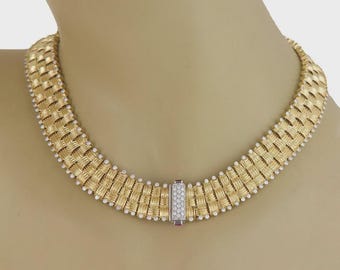 Roberto Coin Appassionata Gold Necklace Diamond 18k Yellow Collar Style