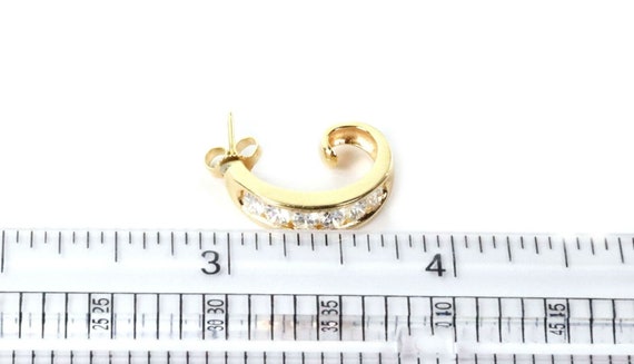 986 - 14k Yellow Gold 1 Carat Diamond Curved Hook… - image 4