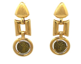 UNOAERRE Coin Dangle Earrings in 18k Yellow Gold