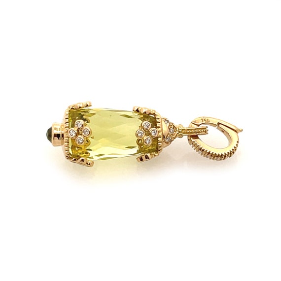 Diamond Citrine 18k Yellow Gold Floral Lantern St… - image 3
