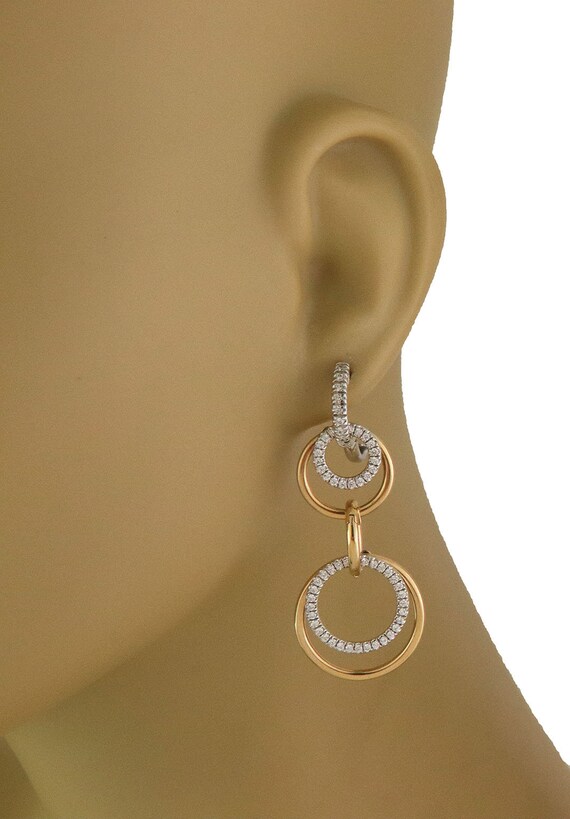Diamond Changeable Earrings 18k Double Style Gold… - image 2