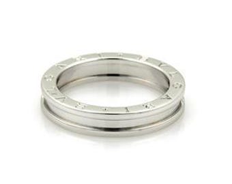 Bulgari B Zero-1 Single 18k White Gold 5mm Band Ring Size EU 50-US 5.25