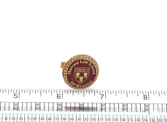 612 - Vintage 14k Gold Red Enamel Harvard Law Sch… - image 4