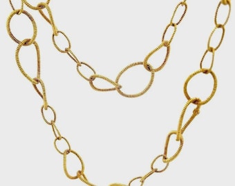 Judith Ripka Diamond Necklace 18k Yellow Gold Long Chain 34.5"