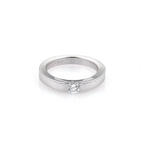 Cartier Diamond 18k White Gold Tapered Solitaire Wedding Band Ring Size 47