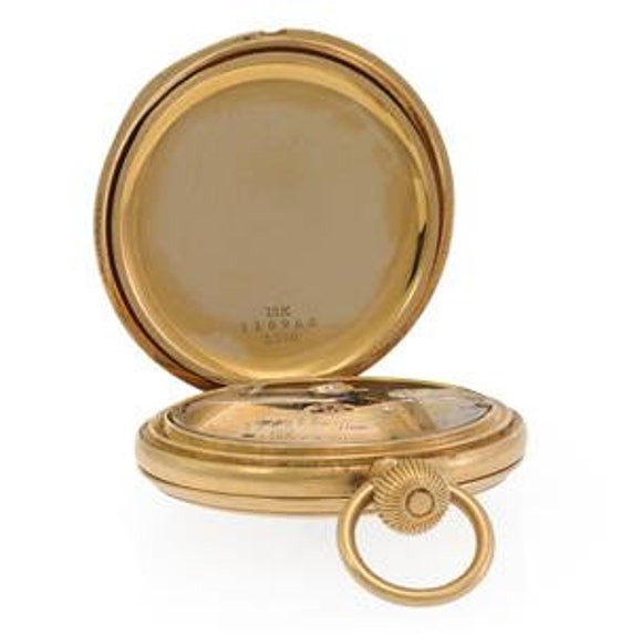 Tiffany & Co. Vintage 18k Yellow Gold Full Hunter Hand Wind Pocket