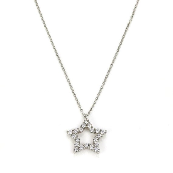 Tiffany & Co. Diamond Platinum Star Pendant Chain - image 1