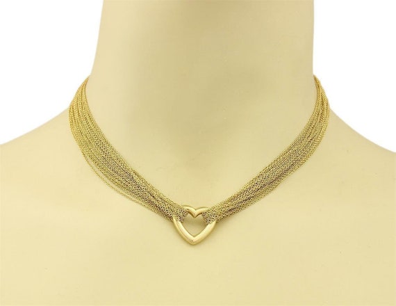 57244 - Tiffany & Co 18k Yellow Gold Heart Pendan… - image 1