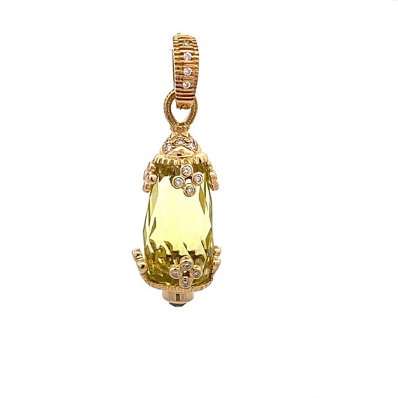 Diamond Citrine 18k Yellow Gold Floral Lantern St… - image 1