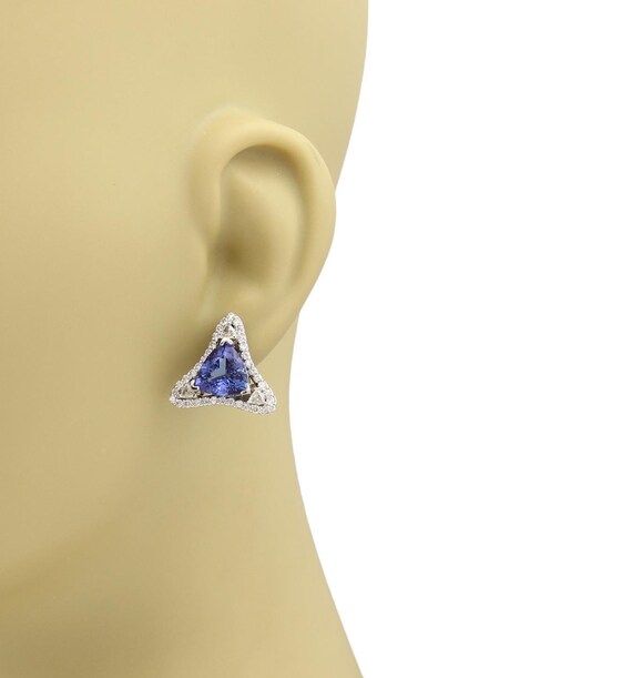 Estate 8.00ct Tanzanite Diamond 14k White Gold Fa… - image 2