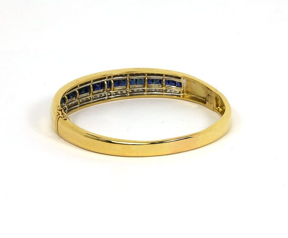 Elegant 6.65ct Diamond & Sapphire 18k Yellow Gold… - image 4