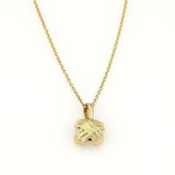 Tiffany & Co. Signature X Pendant in 18k Yellow Gold W/chain - Etsy