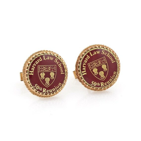 612 - Vintage 14k Gold Red Enamel Harvard Law Sch… - image 1