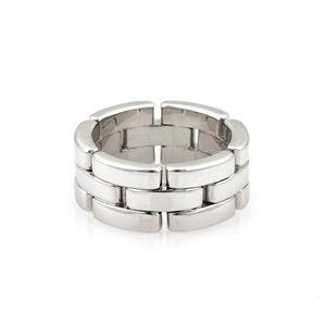 Cartier Maillon Panthere 18k White Gold 8mm Band Ring Size 49-US 4.75