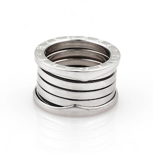 Bulgari B Zero-1 18k White Gold 13mm Band Ring Size EU 51-US 5.25