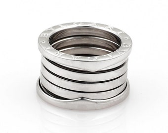 Bulgari B Zero-1 18k White Gold 13mm Band Ring Size EU 51-US 5.25