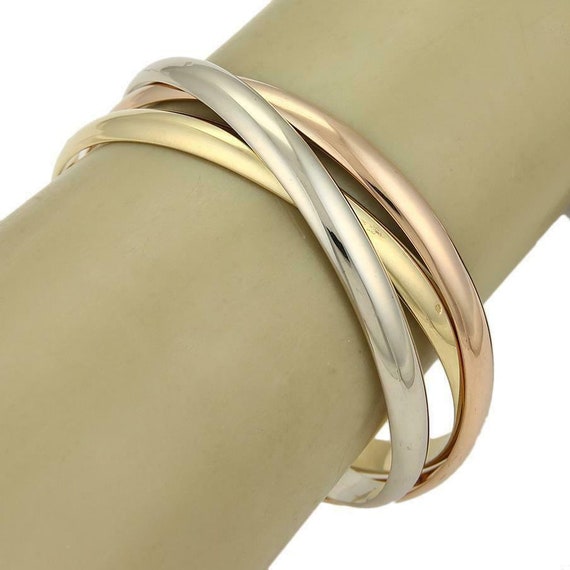 Cartier Trinity Rolling Bracelet Tri-Color 18k Gold - Diamond