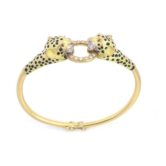 Diamond Panther Bracelet Door Knocker 18k Gold Ru… - image 6