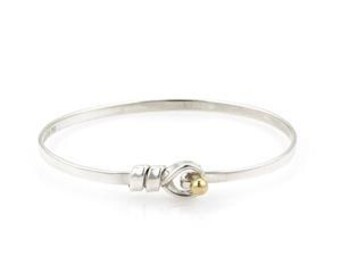 Tiffany & Co. Bangle Hook and Eye Sterling Silver 18k Yellow Gold