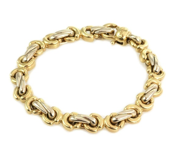 Chimento 18k Two Tone Gold Fancy Link Bracelet | Etsy