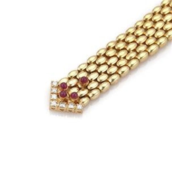 Vintage 1.90ct Diamond & Ruby 14k Yellow Gold Pan… - image 4