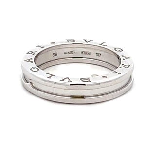 Bulgari B. Zero1 Single Row 18k White Gold 5mm Band Ring Size 56
