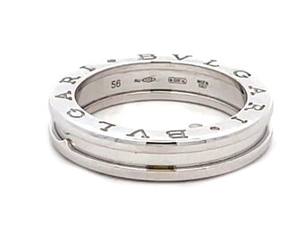 Bulgari B. Zero1 Single Row 18k White Gold 5mm Band Ring Size 56