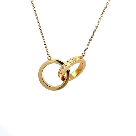 Tiffany & Co. 18k 1837 Collection Yellow Gold Double Ring Pendant