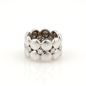 Cartier 18K White Gold 13mm Circular Diamond Band - Size 6