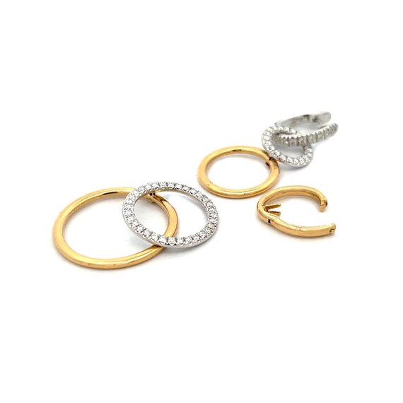 Diamond Changeable Earrings 18k Double Style Gold… - image 5