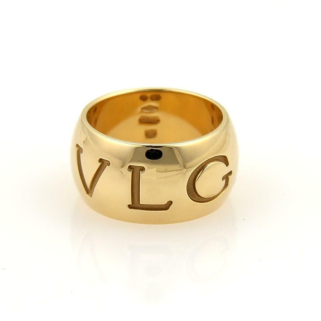 Bvlgari MONOLOGO 18k Ygold 10mm Dome Band Ring Size EU 48